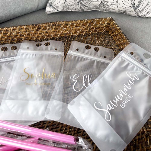 Personalized Drink Pouches with Straw