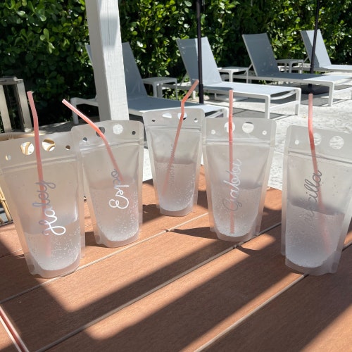 Personalized Drink Pouches with Straw