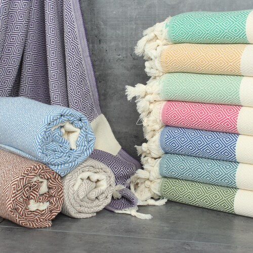 Organic Cotton Diamond Design Towel (Personalizable)