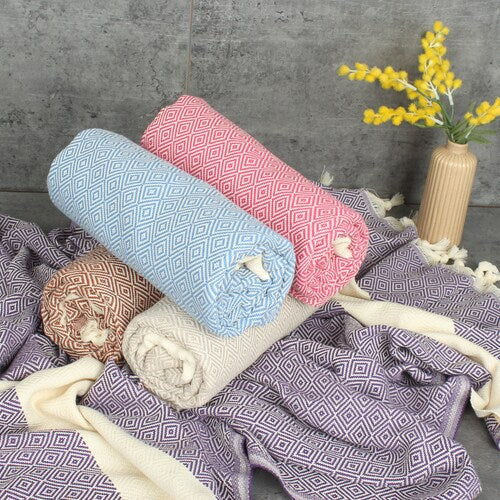 Organic Cotton Diamond Design Towel (Personalizable)