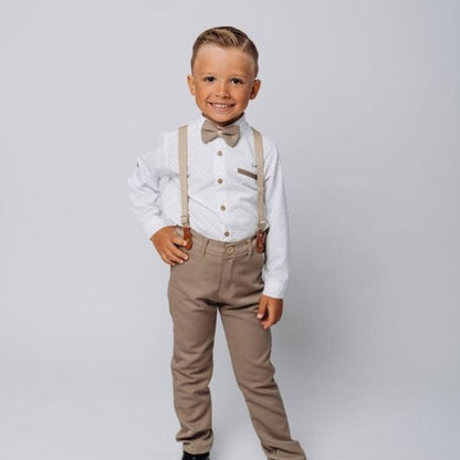 4-Piece Linen Ring Bearer Suit for Boys