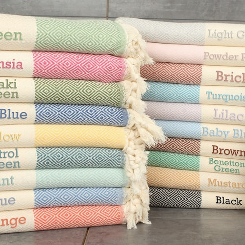 Organic Cotton Diamond Design Towel (Personalizable)