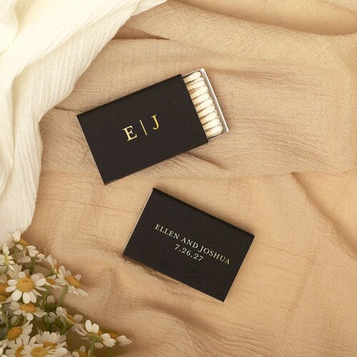 Personalized Monogram Matchbox Wedding Favors