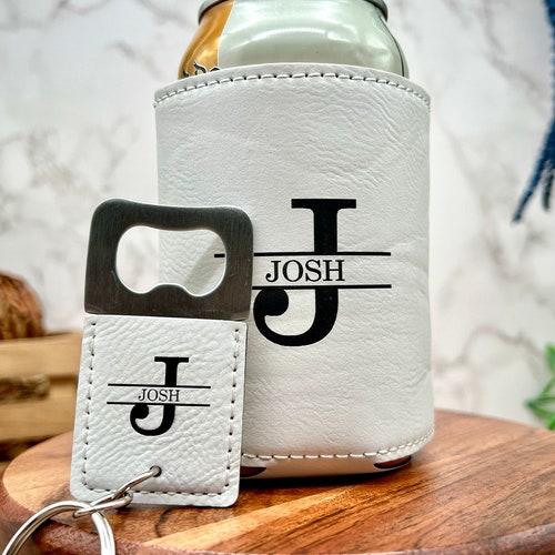 Personalized Vegan Leather Can Cooler (Koozie)