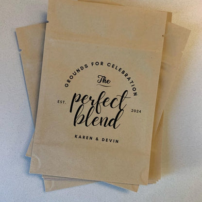 Personalized Coffee Wedding Favor Bags – "The Perfect Blend"