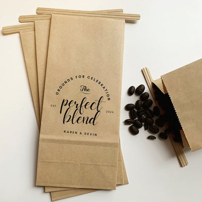 Personalized Coffee Wedding Favor Bags – "The Perfect Blend"