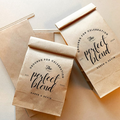Personalized Coffee Wedding Favor Bags – "The Perfect Blend"