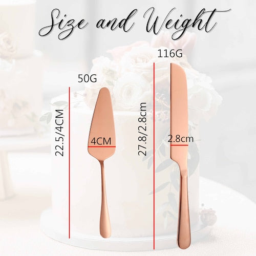 Custom Engraved Wedding Cake Knife & Server Set