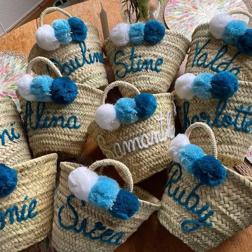 Personalized Straw Moroccan Basket