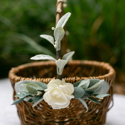 Grace + Sage Flower Girl Basket and Ring Bearer Pillow Set