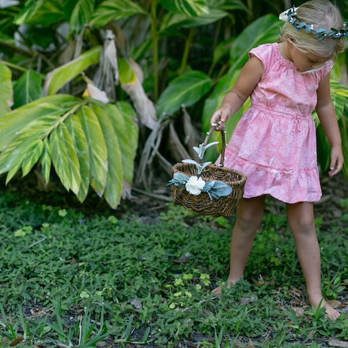 Grace + Sage Flower Girl Basket and Ring Bearer Pillow Set