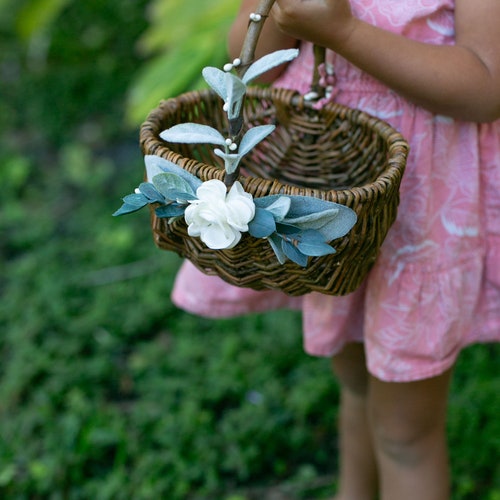 Flower Girl Basket and Ring Bearer Pillow Set