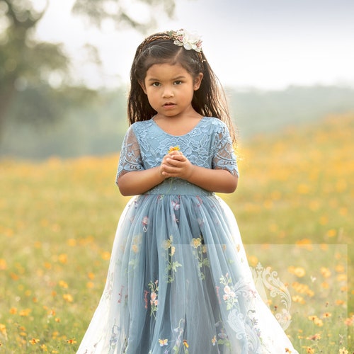 Sage Green Embroidered Flower Girl Dress Joy Wedding Store Sage Green Embroidered Flower Girl Dress Joy Wedding Store