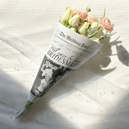 Bridesmaid Proposal Newspaper Flower Bouquet