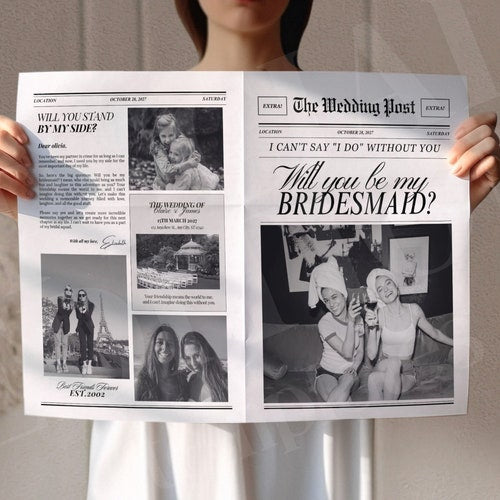 Bridesmaid Proposal Newspaper Flower Bouquet