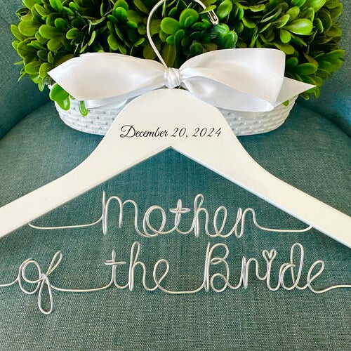 Mother of Bride Wedding Dress Hangar with Date