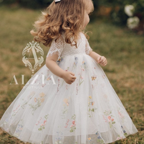 Sage Green Embroidered Flower Girl Dress Joy Wedding Store Sage Green Embroidered Flower Girl Dress Joy Wedding Store