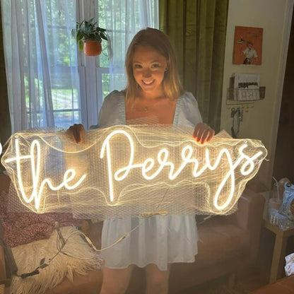 Custom Neon Wedding Sign – Personalized LED Name Decor