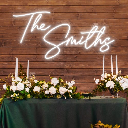 Custom Neon Wedding Sign – Personalized LED Name Decor