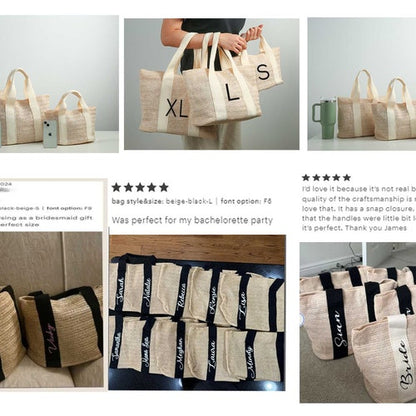 Personalized Woven Tote Bag