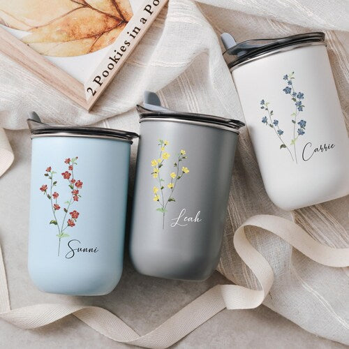 Custom Floral Wine Tumbler