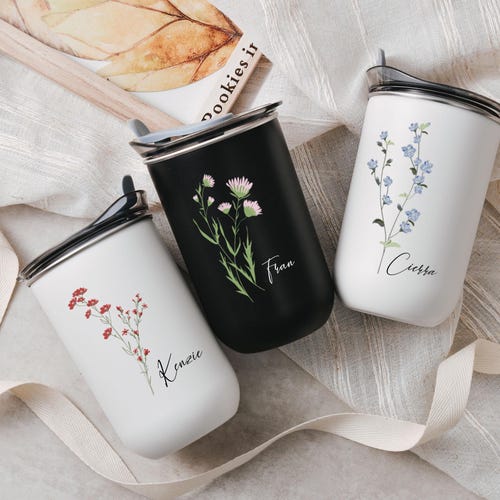 Custom Floral Wine Tumbler